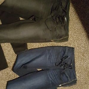 Express high rise legging jeans. Corset lace up.